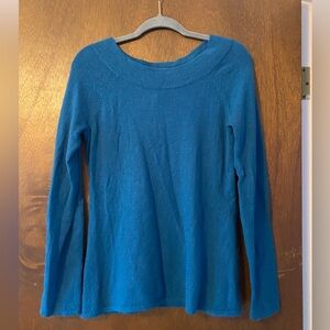 Susan Bristol 90s Teal Knit Angora and Wool Blend Scoop Neck Sweater size Medium